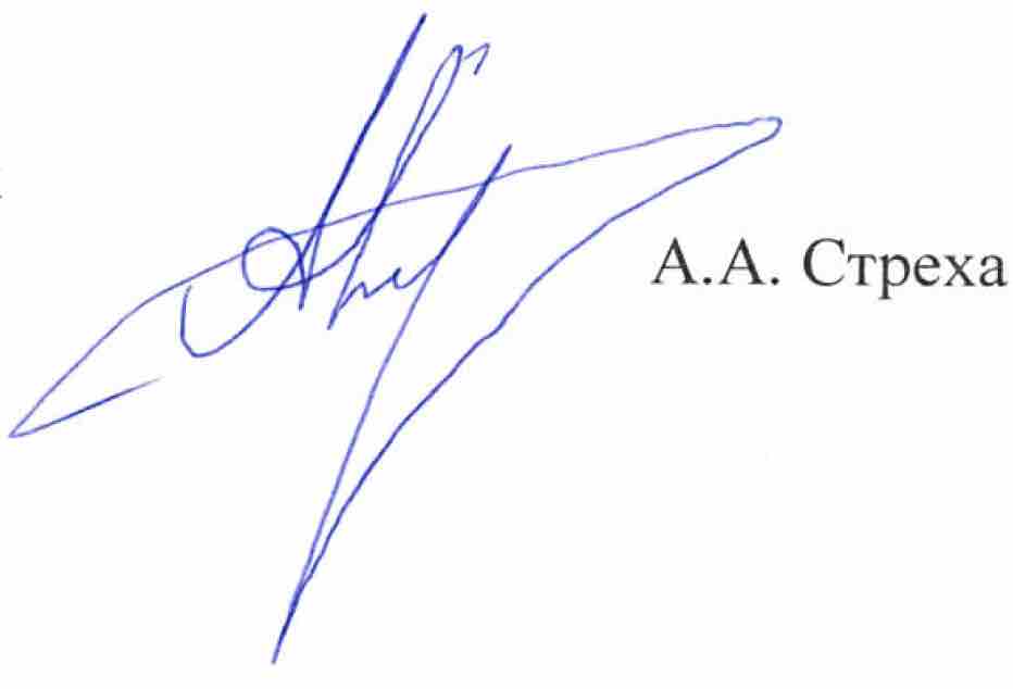 Подпись А.А. Стреха
